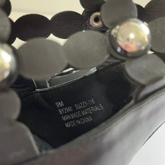 Cape Robbin Black Studded Heels Shoes #9 - Picture 8 of 8